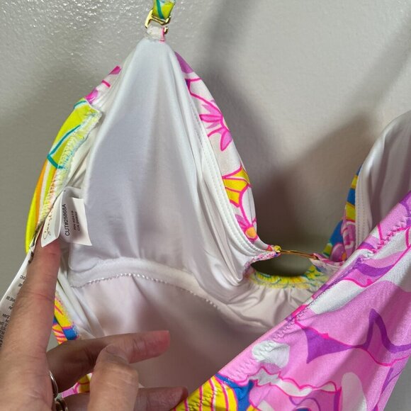 Sunshine 79 Mio Halter One Piece Swimsuit Size 10 Botanical Bliss Floral Beach - Picture 8 of 14